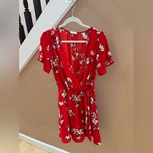 Sienna Sky Red Floral Midi Dress